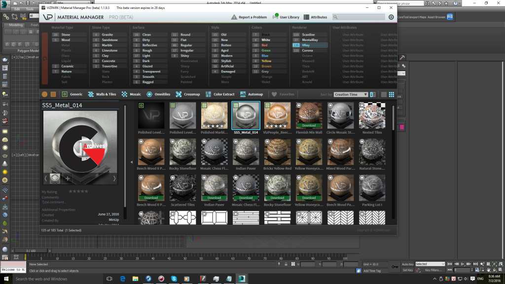 vizpark material manager pro 1.2.5 for 3ds max + materials