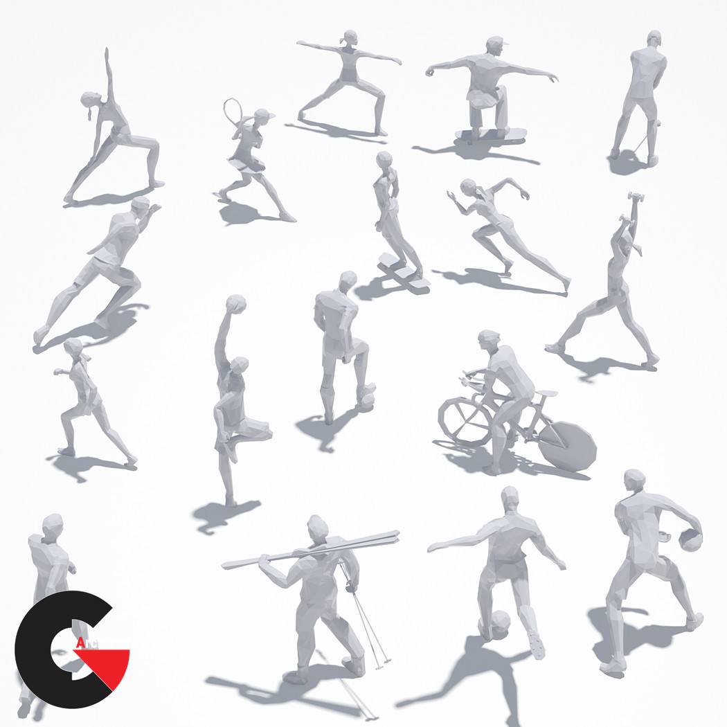 Low Poly Sport Pose PACK