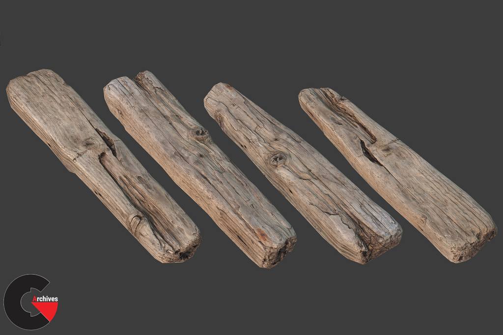 Scanned Logs - Planks - Sticks and Stumps - 3D Models