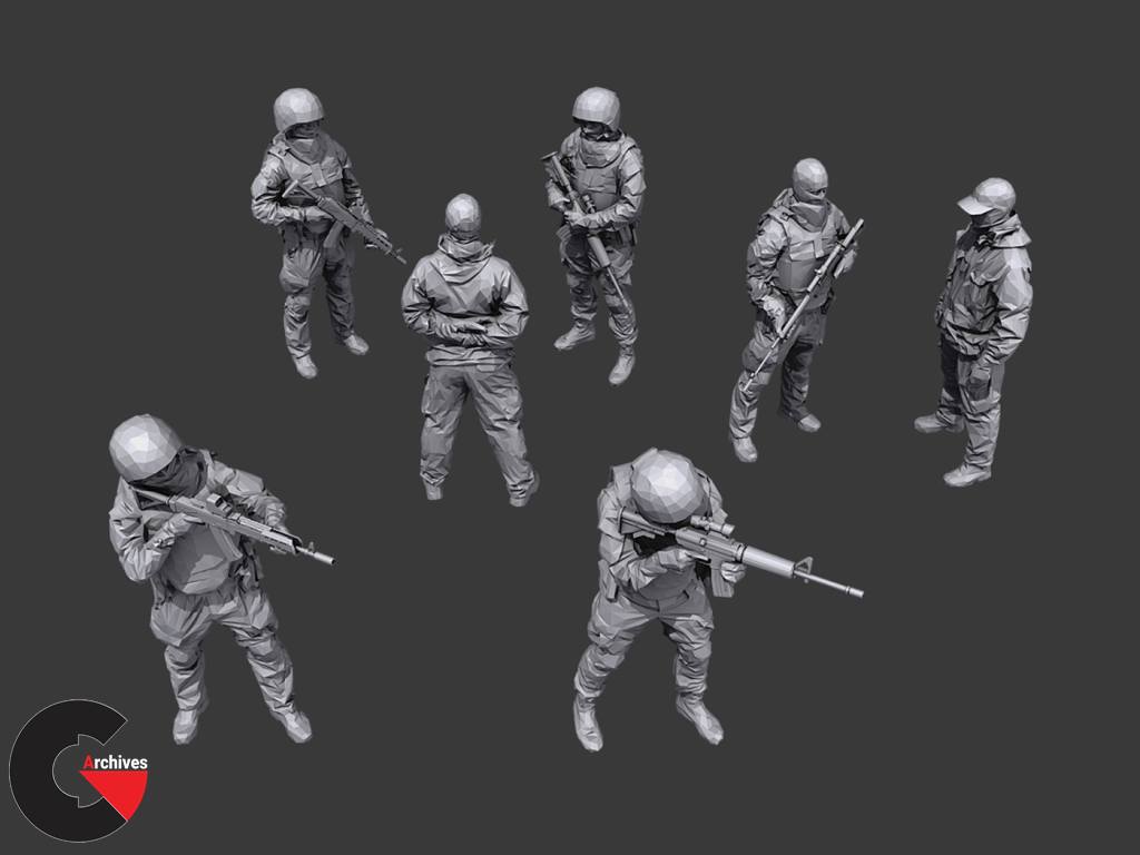 Lowpoly Special Forces Pack - 3D Models
