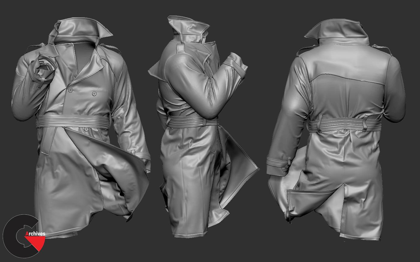 Creating a Trench coat using Marvelous Designer and ZBrush
