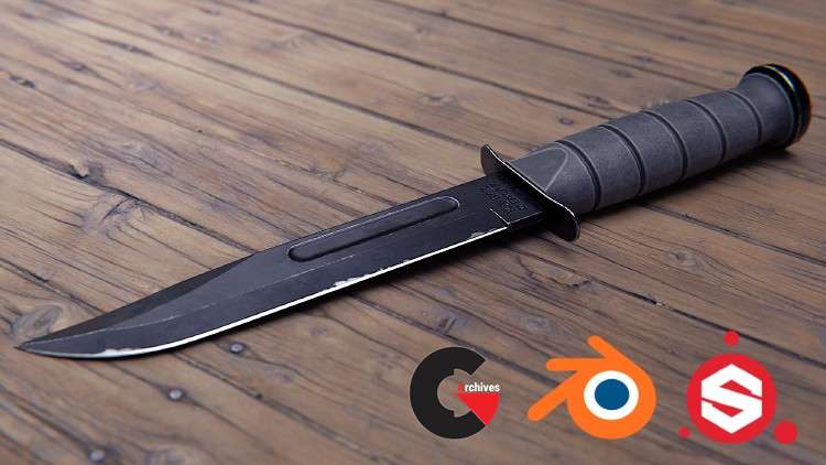 Combat Knife 3D Game Asset in Blender and Substance Painter 