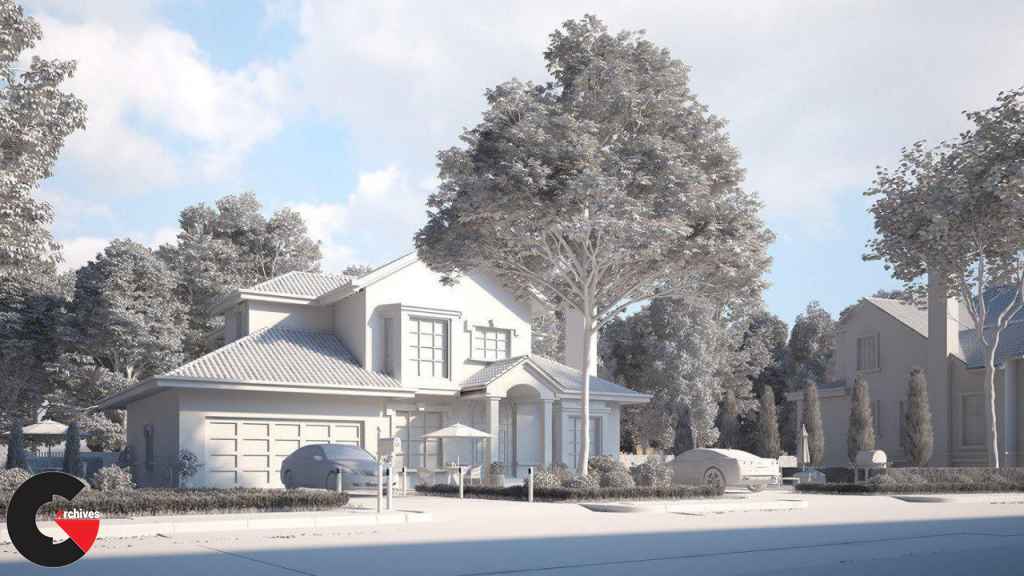 Exterior beautiful house 3D Model Collection