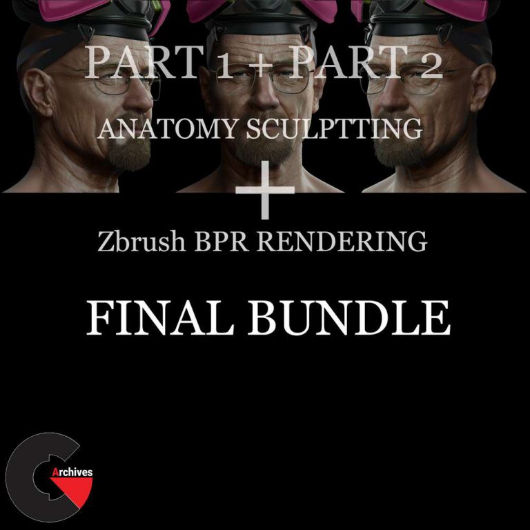 anatomy sculpting and zbrush bpr rendering package