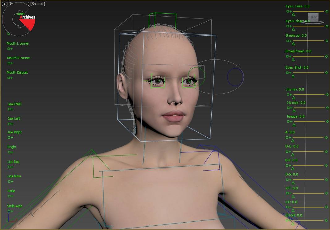 Female Rigged Low-poly 3D model