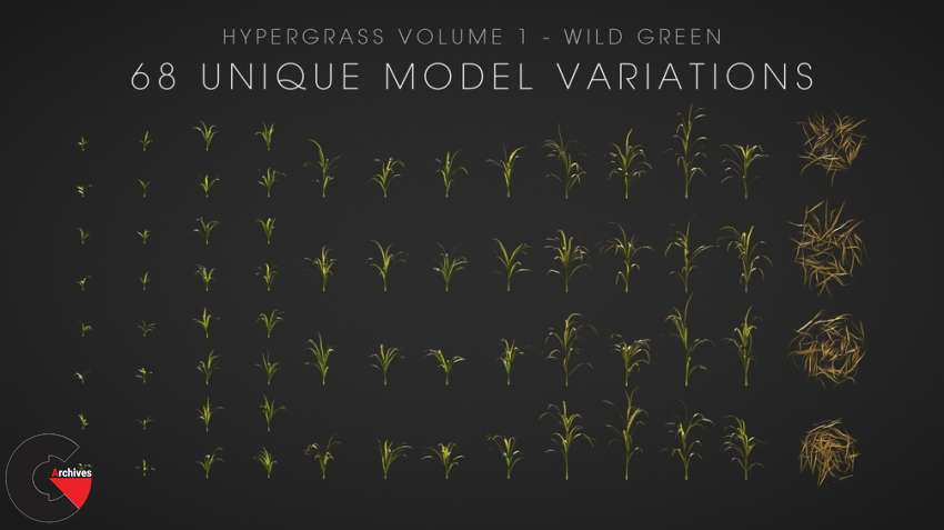 HyperGrass 01 WildGreen - 3D Models