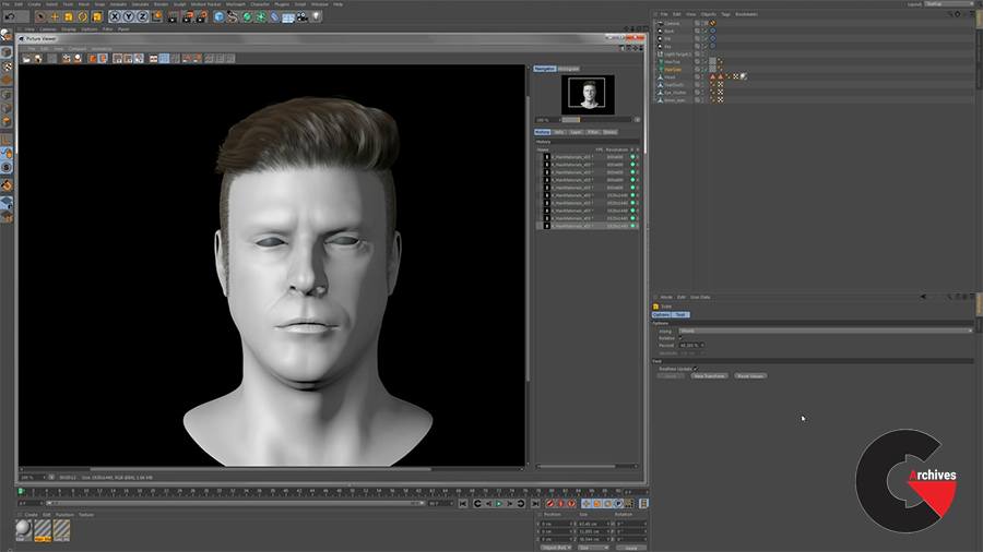 Mens Hairstyles and Mustaches with Cinema 4D