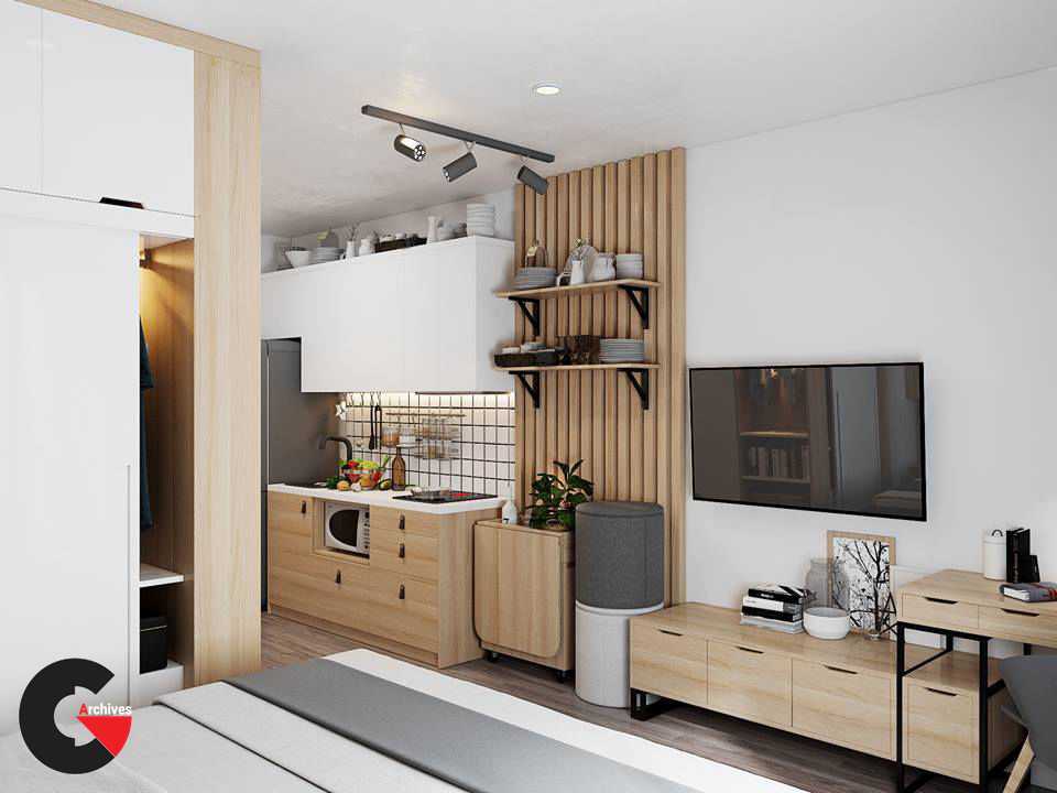 Small Apartment Scandinavian Design Low-poly 3D model
