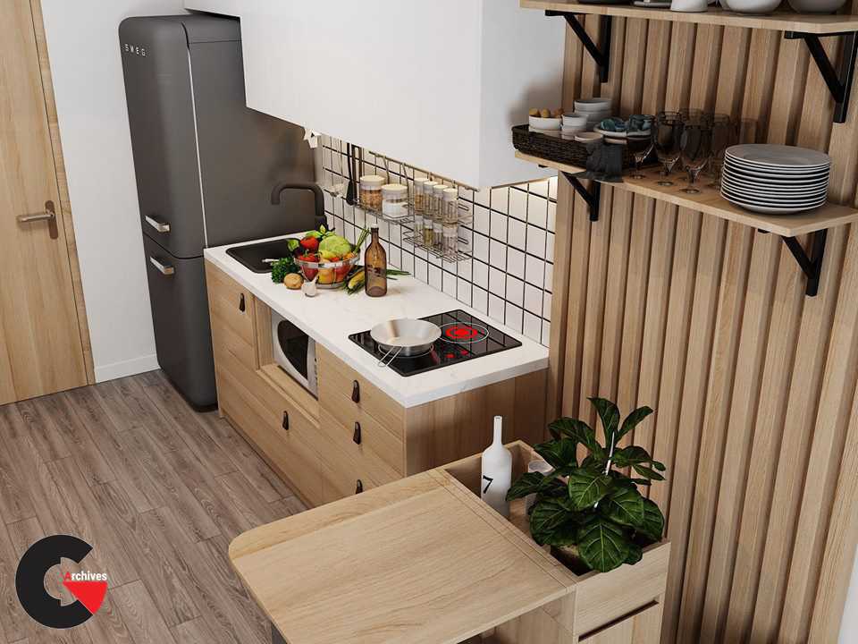 Small Apartment Scandinavian Design Low-poly 3D model