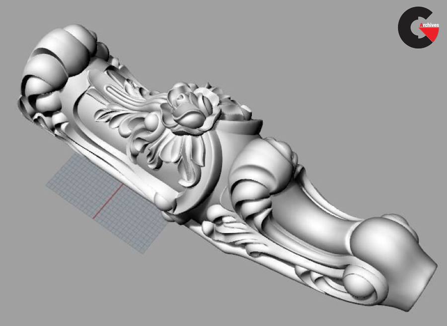 Bed sofa back flower STL relief model for cnc carving S037 - CGArchives