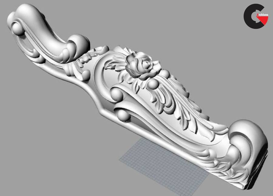 Bed sofa back flower STL relief model for cnc carving S037.