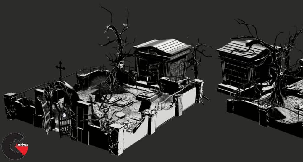 sculpt a catacomb environment scene with zbrush