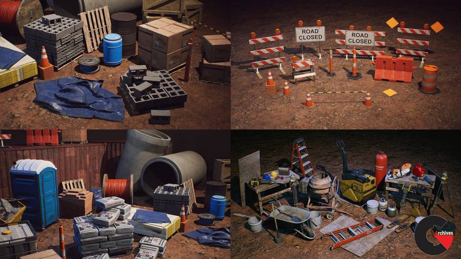 Construction Props COMBO PACK - Game Development