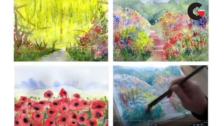 How to paint these 3 floral watercolors,for beginner artists
