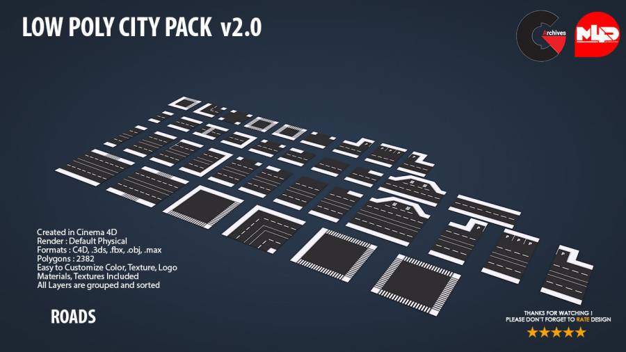 Low Poly City Pack 2 Low-poly 3D model