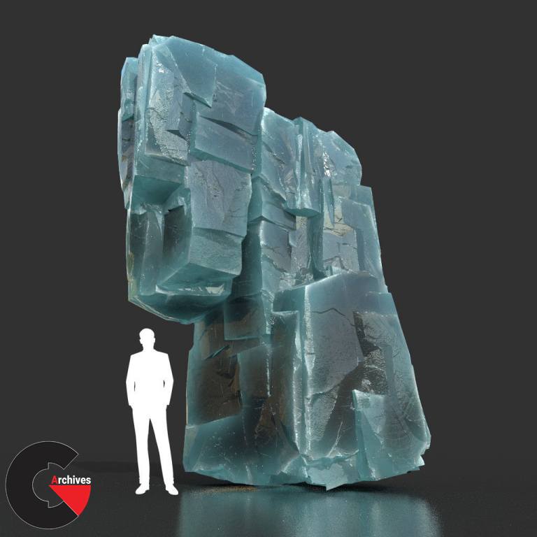 Low poly Ice Block Pack 190302 3D Model Collection