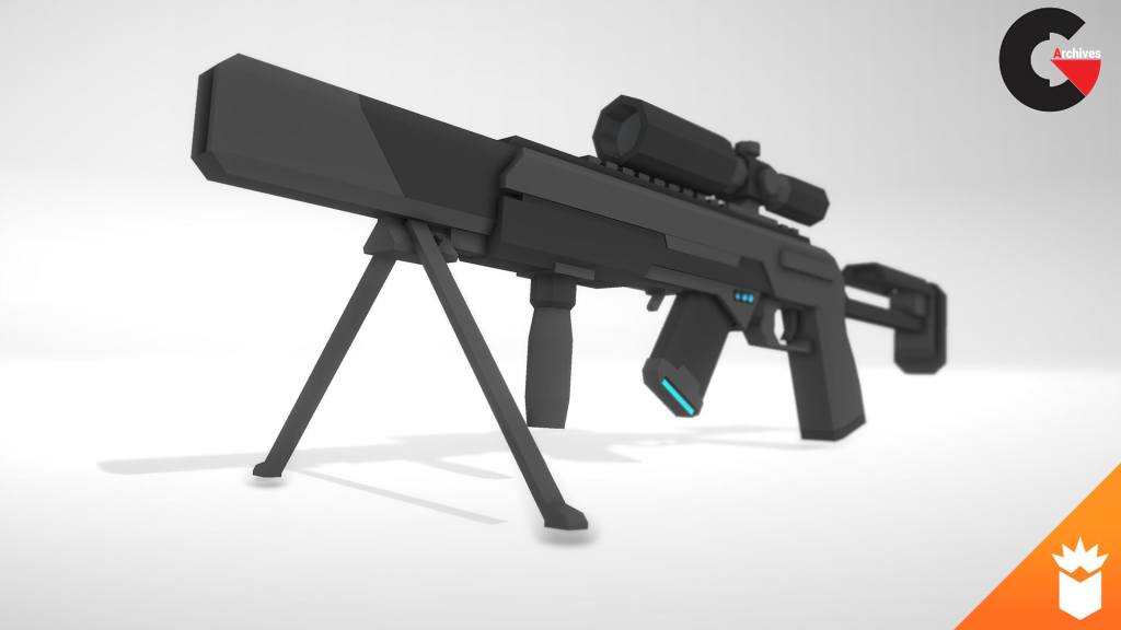 SciFi Gun Pack Low-poly 3D model