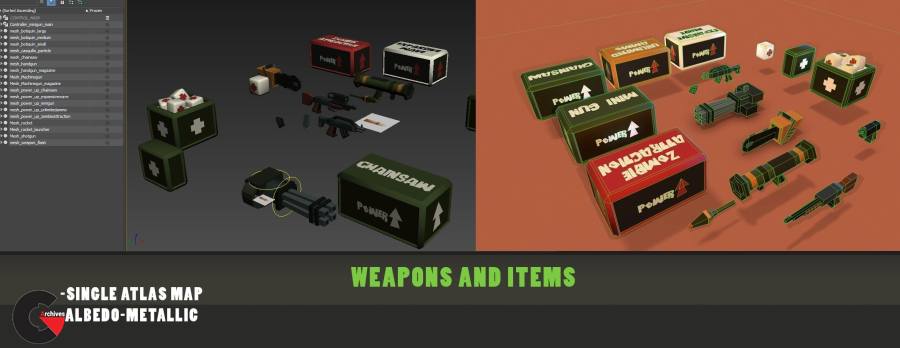 CUBE APOCALYPSE PACK Low-poly 3D model