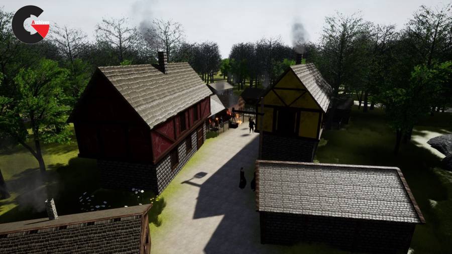 Fantasy medieval Village pack Low-poly 3D model v4.21.1