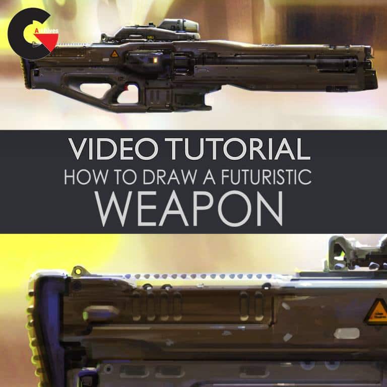 How to Draw a futuristic weapon