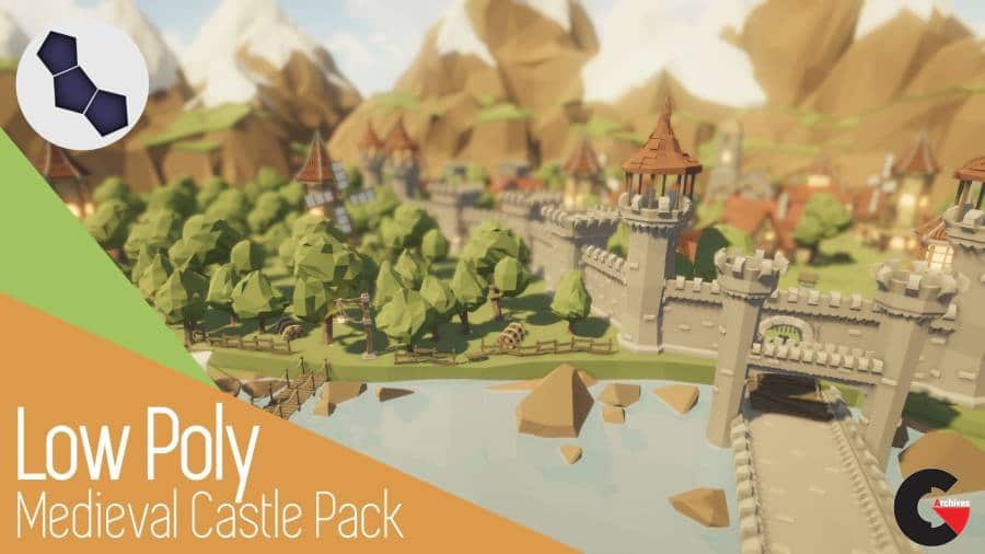 Low Poly Medieval Castle Pack Low-poly 3D model