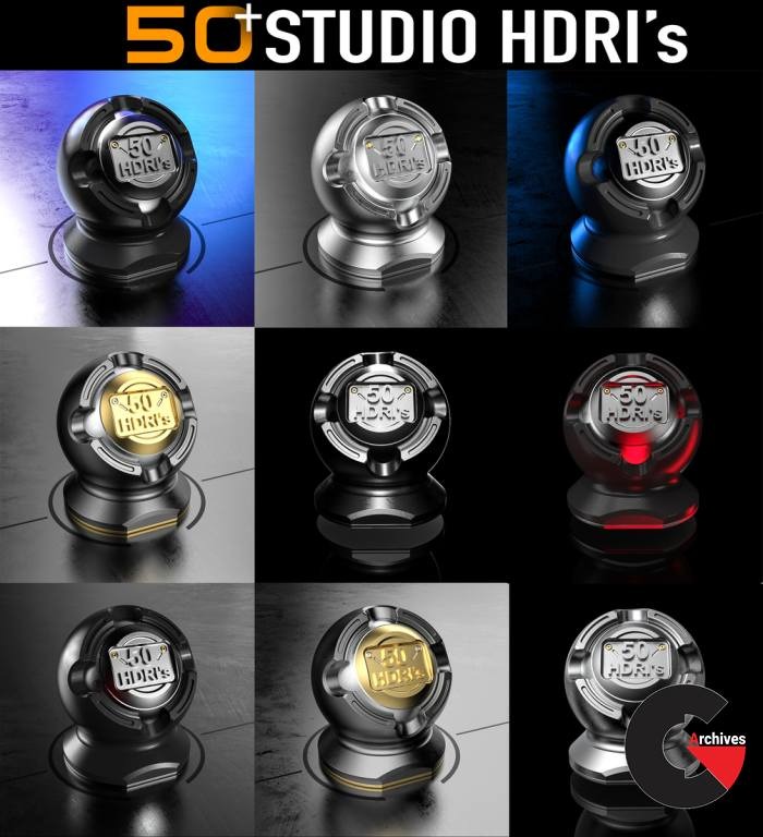 50+ High Quality Studio HDRI Pack