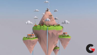 Creating a low poly floating islands in Cinema 4D