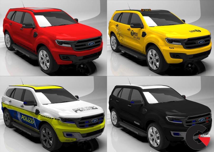 Sport taxi police 3D models