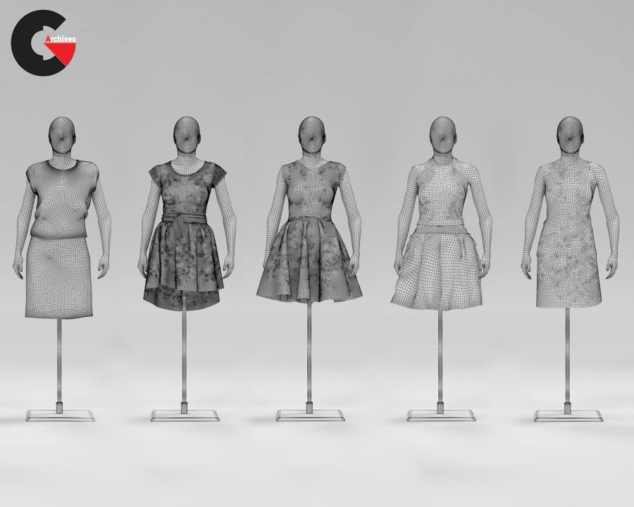 Women Mannequin Pack Low-poly 3D models