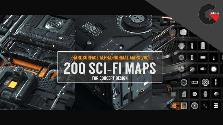 Hardsurface AlphaNormal Maps Vol 1 200 Sci-Fi Maps