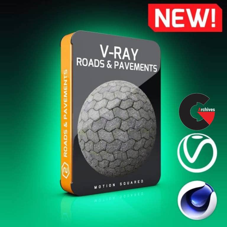V-Ray Roads And Pavements Texture Pack for Cinema 4D