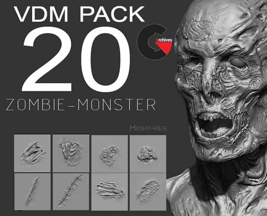 Zbrush - ZombieMonster VDM PACK