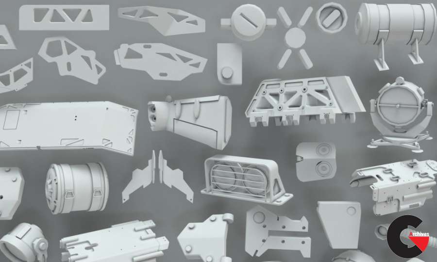 3D Kitbash – 268 metal piece parts
