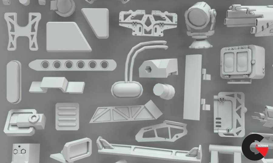 3D Kitbash – 268 metal piece parts