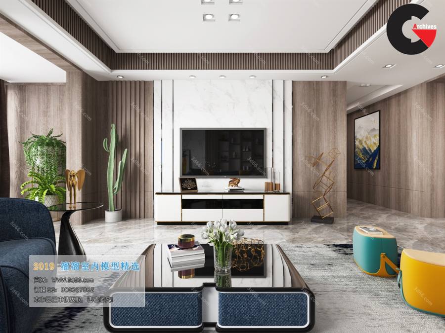3D66 – Living room – Interior 3D Scenes Collection 2019