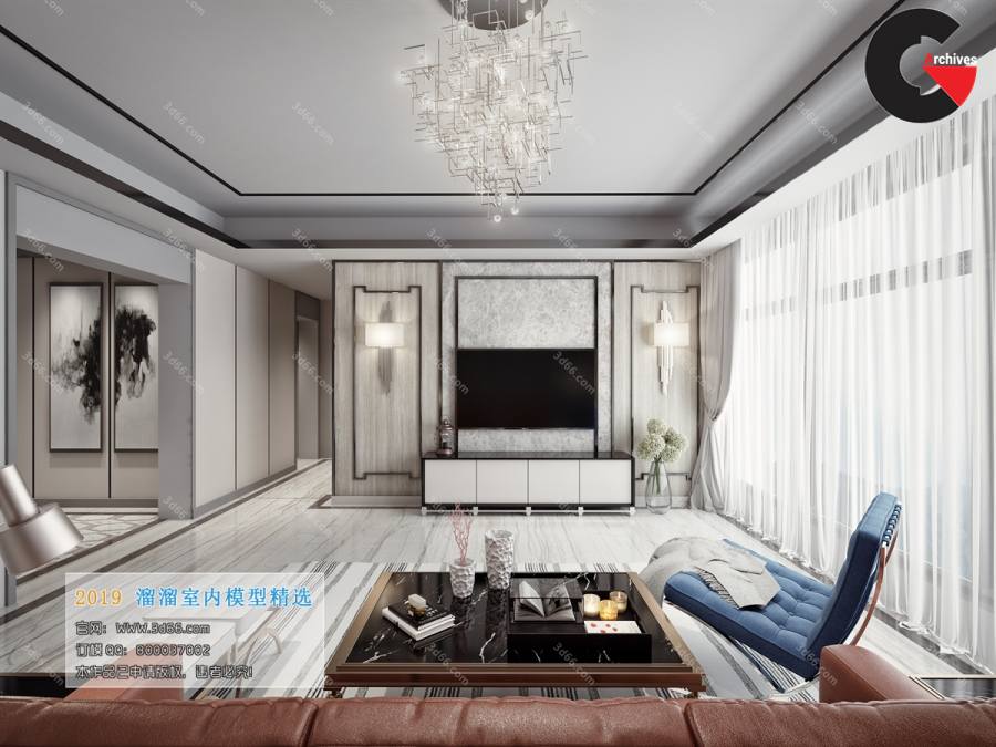 3D66 – Living room – Interior 3D Scenes Collection 2019