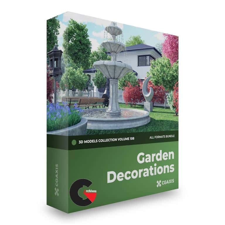 CGAxis – Garden Decorations 3D Models Collection – Volume 108