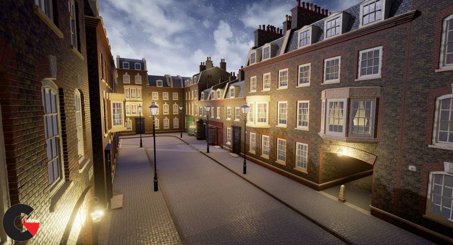 CGTrader – London Street Environment Unreal Engine 4 Low-poly 3D model