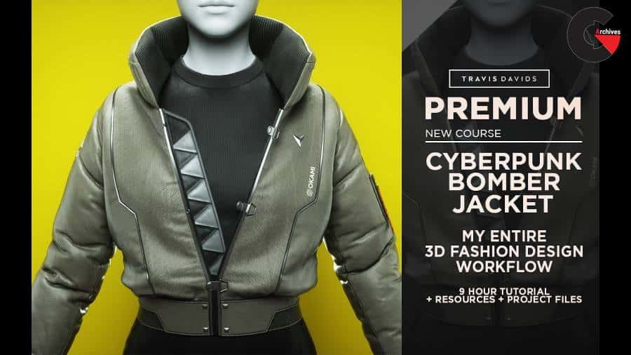 FlippedNormals – Cyberpunk Bomber Jacket – 3D Fashion Design Course