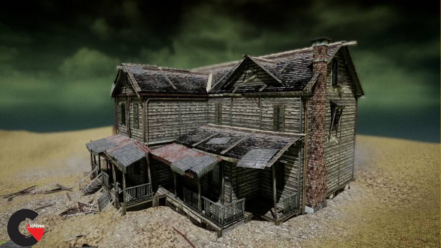 cgtrader - UE4 Abandoned wooden house modular