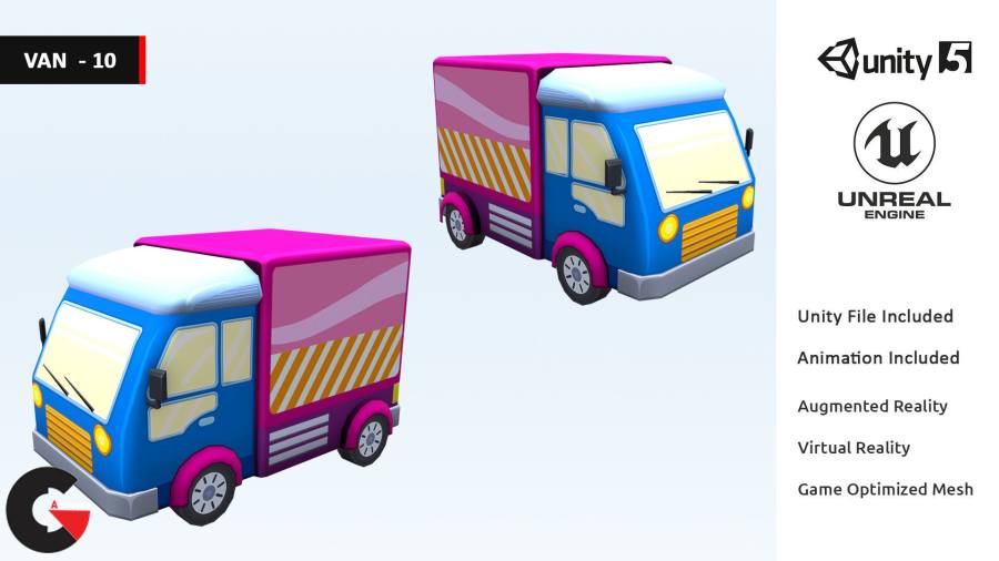 CGTrader – Animated Cartoon Cute Vehicles Low Poly Pack