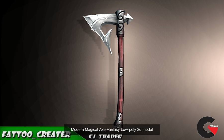 CGTrader – Fantasy Axe Collection Pack Low-Poly 3D Model