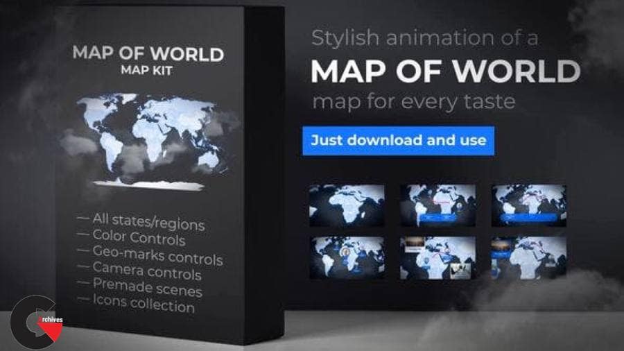 Videohive – Map of World with Countries - Animated Map