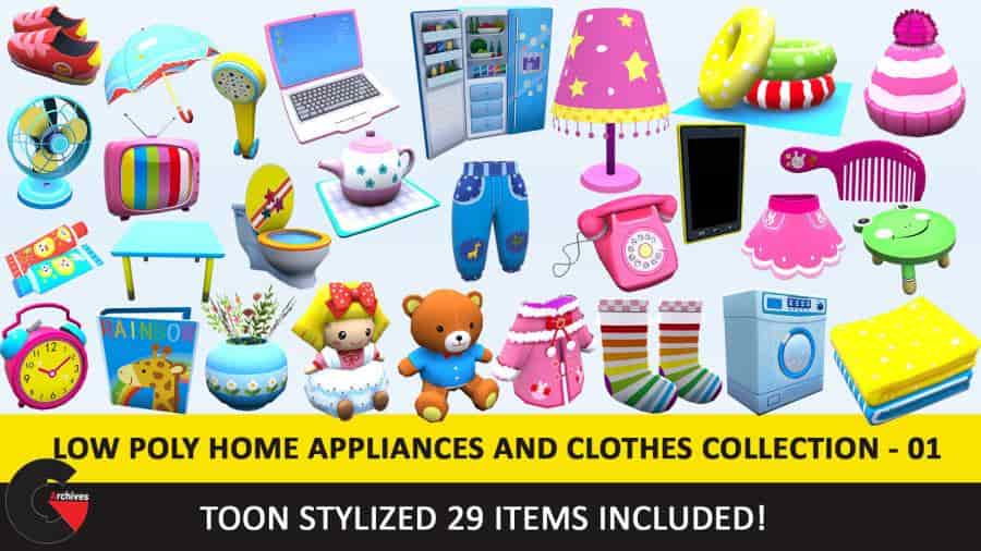 CGTrader – Toon Household Appliances Animated Low Poly Collection