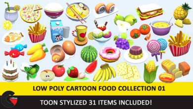 CGTrader – Toy Toon Cute Food Collections Low Poly Pack