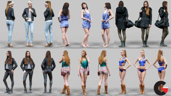 Cubebrush – 6 Realistic Female Characters Vol. 1 - CGArchives