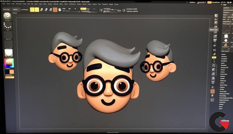 Zbrush For Beginners – Sculpt And Paint Your First Cartoon Character Head In Zbrush