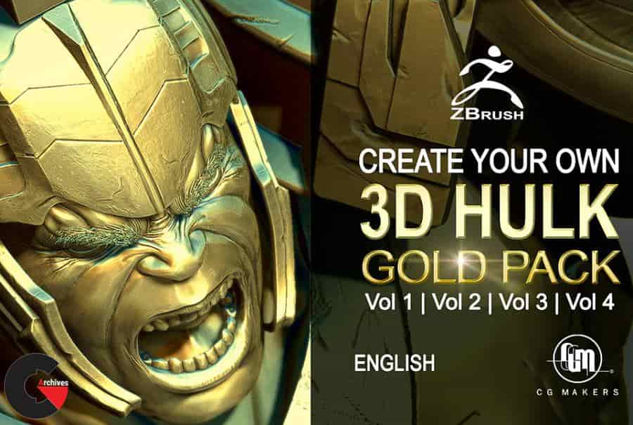 Cubebrush – Hulk - Gold Pack EN Vol. 1 - Vol. 4 - Zbrush