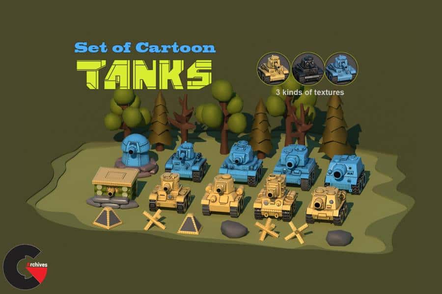 Asset Store - Set of Cartoon Tanks