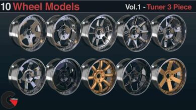 ArtStation Marketplace – 10 Wheels Rims Models – Tuner 3 Piece Vol 01